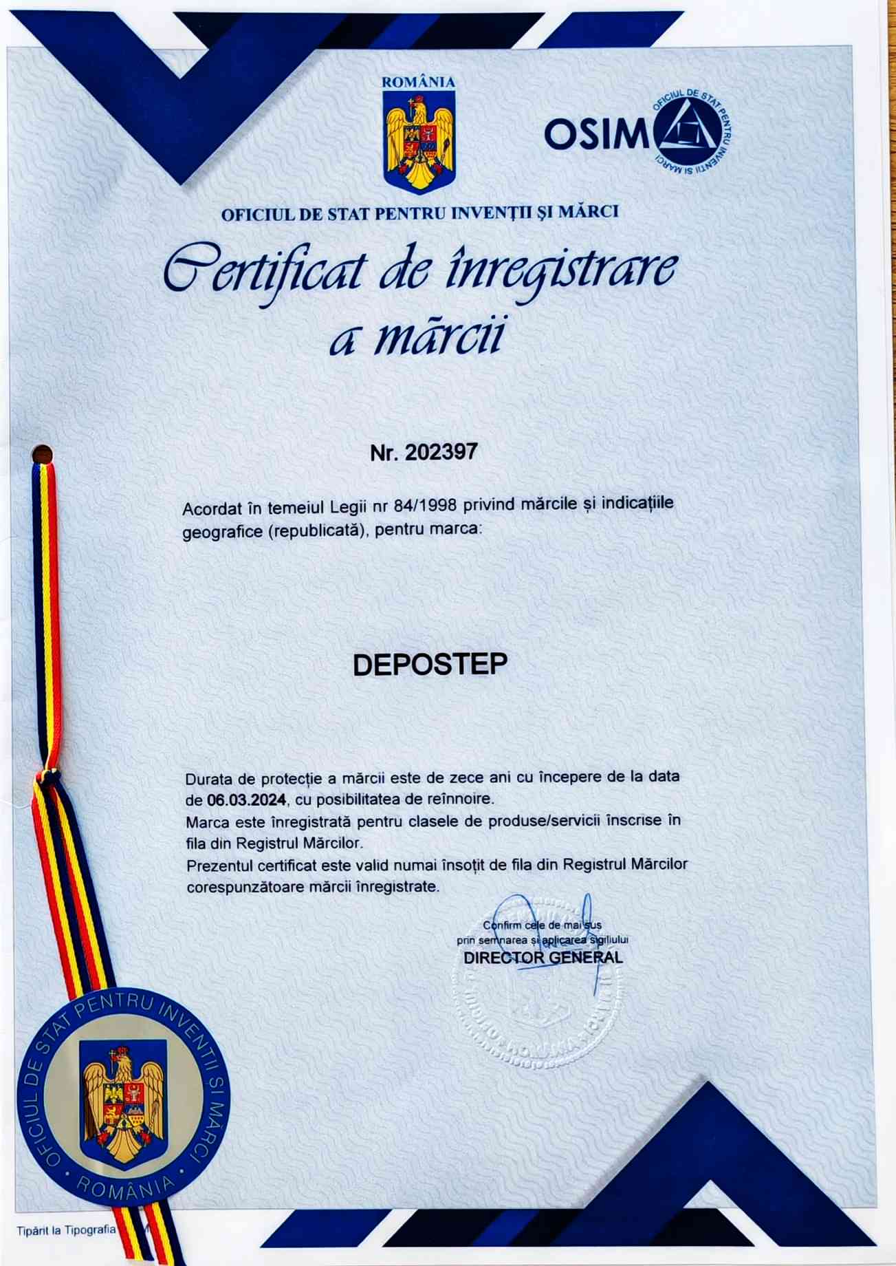 Brandul Depostep Inregistrat la OSIM